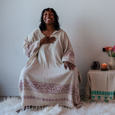 Handwoven Organic Yoni Steam Gown with Hood